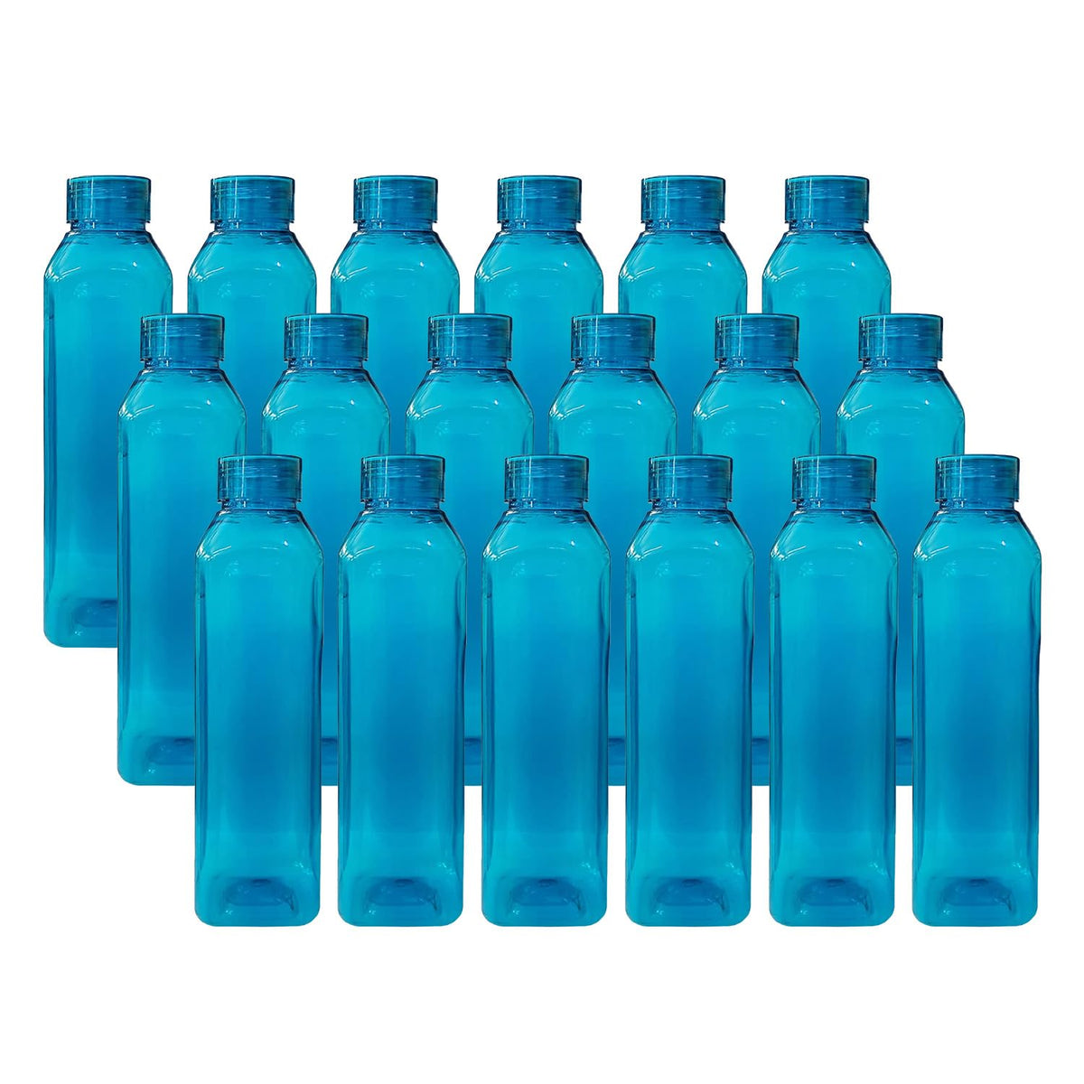 Kuber Industries BPA Free Plastic Water Bottles | Unbreakable, Leak Proof, 100% Food Grade Plastic | for Kids & Adults | Refrigerator Plastic Bottle Set of 6|Blue (Pack of 3)