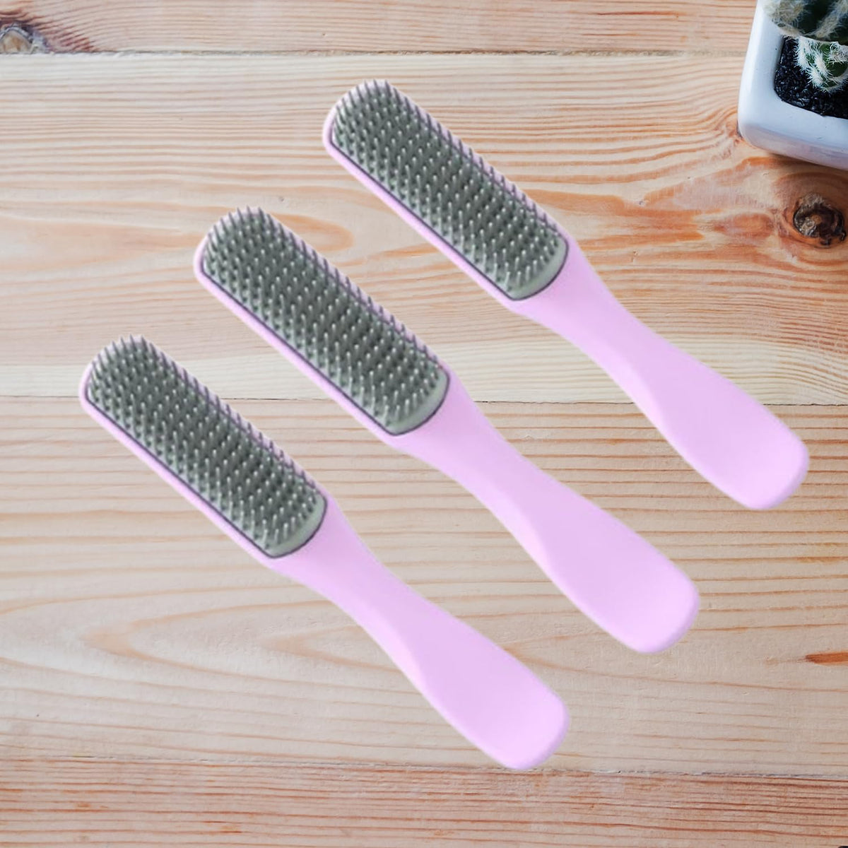 Kuber Industries Hair Brush | Flexible Bristles Brush | Hair Brush with Paddle | Straightens & Detangles Hair Brush | Suitable For All Hair Types | C19-PRUP-S | Small | 3 Piece | Purple