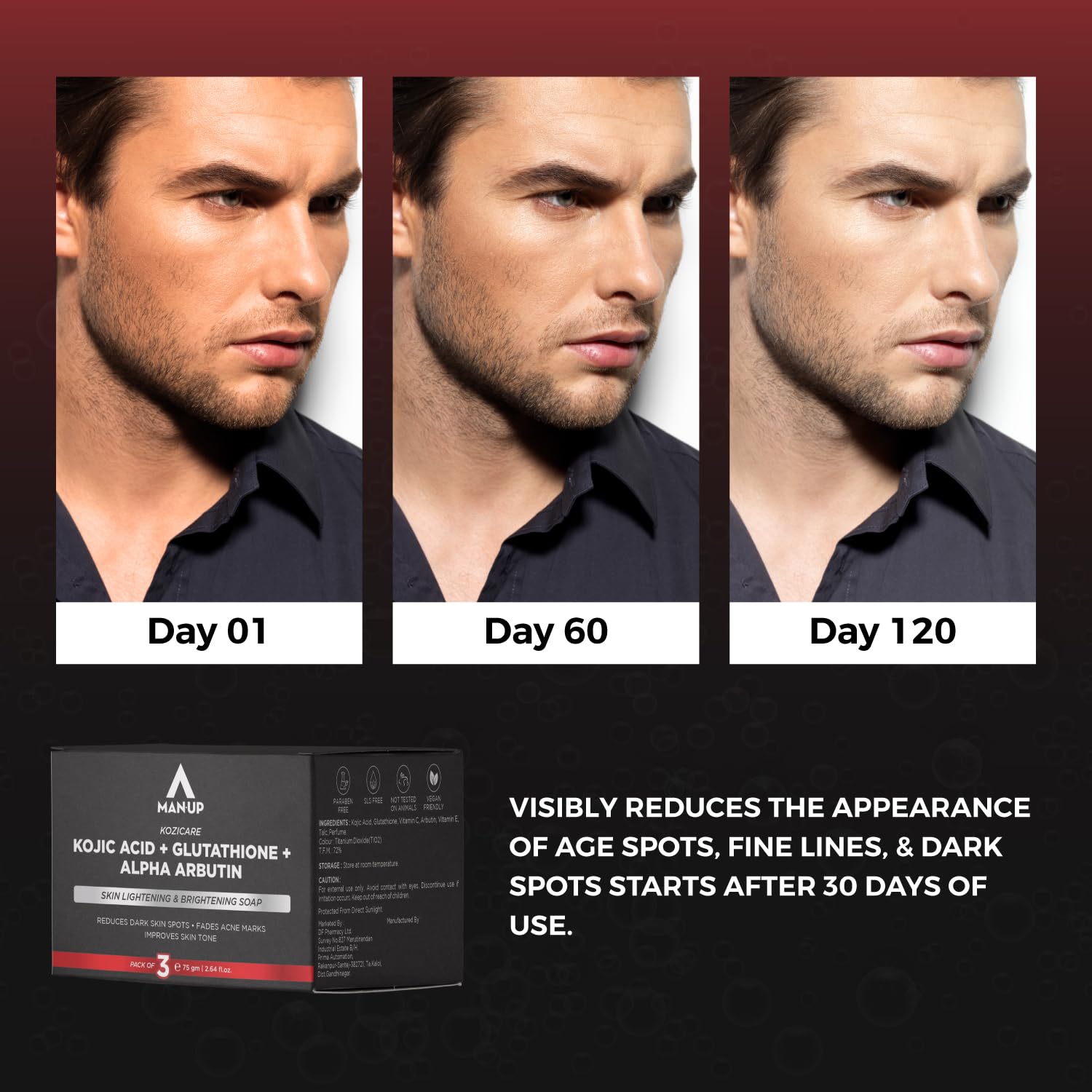 Man-Up Kojic Acid + Glutathione + Alpha Arbutin Soap | Solid Soap Bars | Skin Brightening | Includes Soap Box | 75g Each | Mixed Colour | Suitable for ... Man-Up Kojic Acid + Glutathione + Alpha Arbutin Soap | Solid Soap Bars | Skin Brightening | Includes Soap Box | 75g Each | Mixed Colour | Suitable for ...