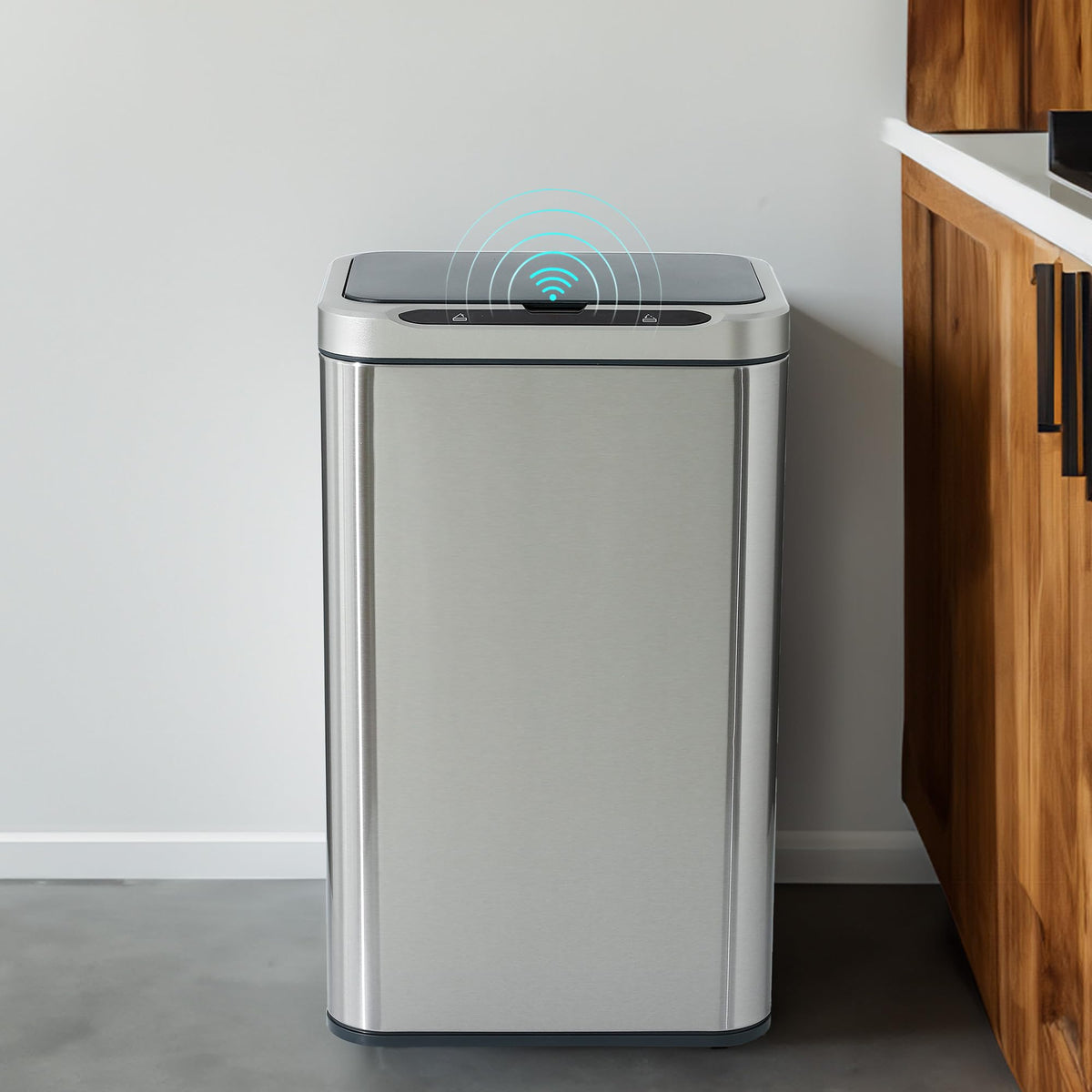 SAVYA HOME 25L Dustbin For Kitchen | Dustbin For Bathroom | 46 cm Automatic Smart Sensor Dustbin For Bedroom | Waste Bin | Stainless Steel Dustbin With Lid | Dustbin for Home | Garbage Bin - Silver