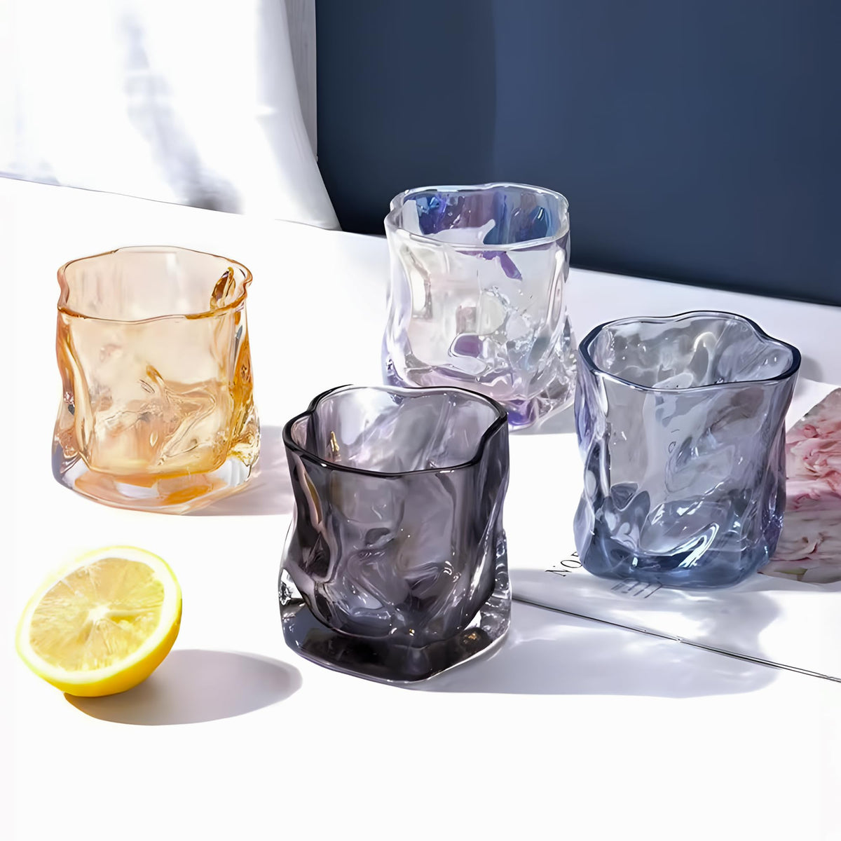 The Better Home Zest Water Glasses Set of 4 (230ml Each) | Juice Glasses | Lead Free Drinking Glasses | Kaanch Ke Glass | Kitchen Gift Items | Cold Drink Glass | Cocktail Glass | Housewarming Gifts