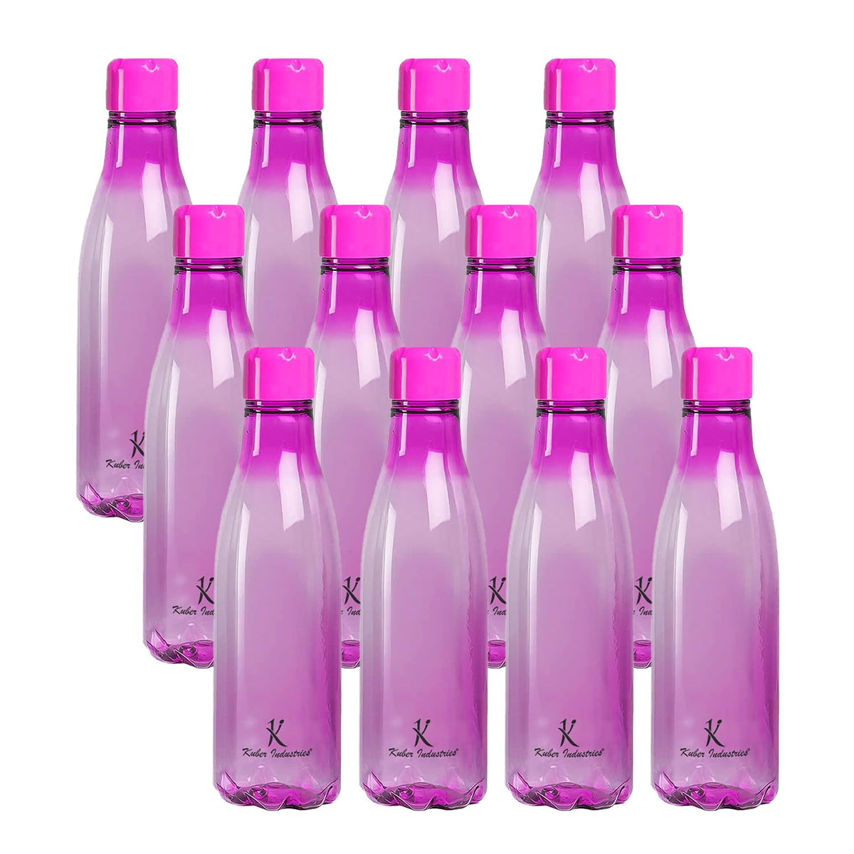 Kuber Industries BPA Free Plastic Water Bottles | Unbreakable, Leak Proof, 100% Food Grade Plastic | For Kids & Adults | Refrigerator Plastic Bottle Set of 4|PURPLE (Pack Of 3)