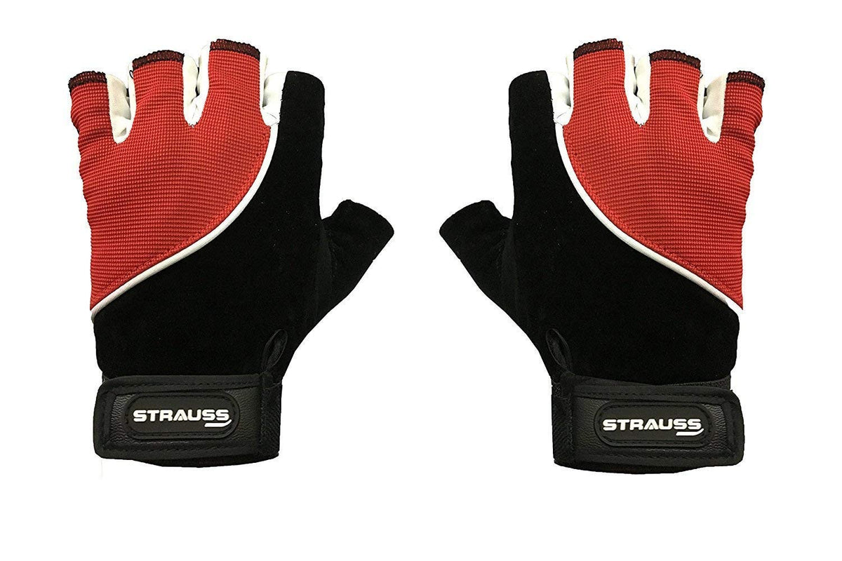 STRAUSS Cycling Gloves, Small (Red)