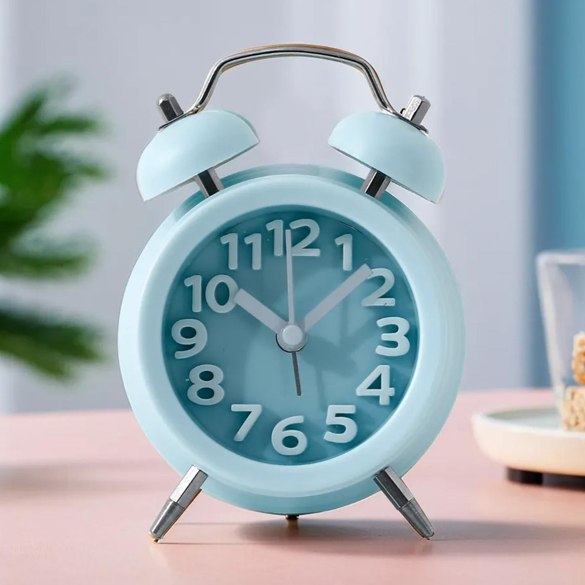 UMAI Alarm Clock (10cm) |Alarm Clock for Students |Loud Alarm Clock for Heavy Sleepers |Mini Alarm Clock for Kids |Alarm Clock for Bedroom |Wake Up Timer | Twin Bell Table Clock for Study Table- Blue