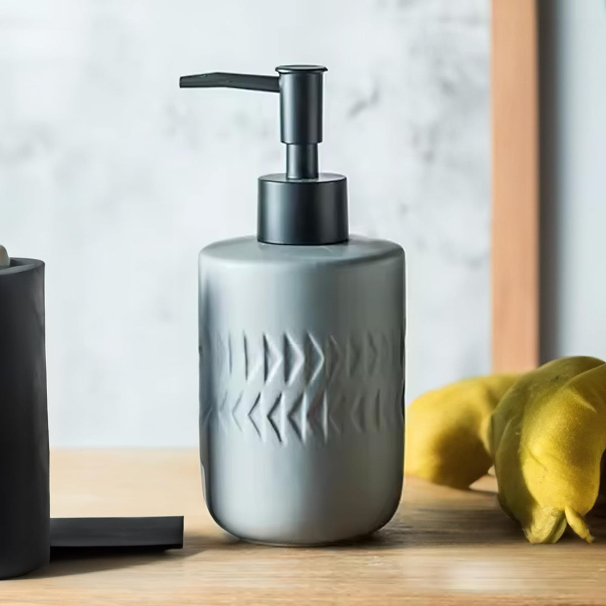 The Better Home 250ML Grey Ceramic Soap Dispenser for Bathroom | Bathroom Accessories | Handwash Dispenser | Liquid Soap Dispenser for Kitchen | Handwash Bottle | Hand Wash Dispensers Pump