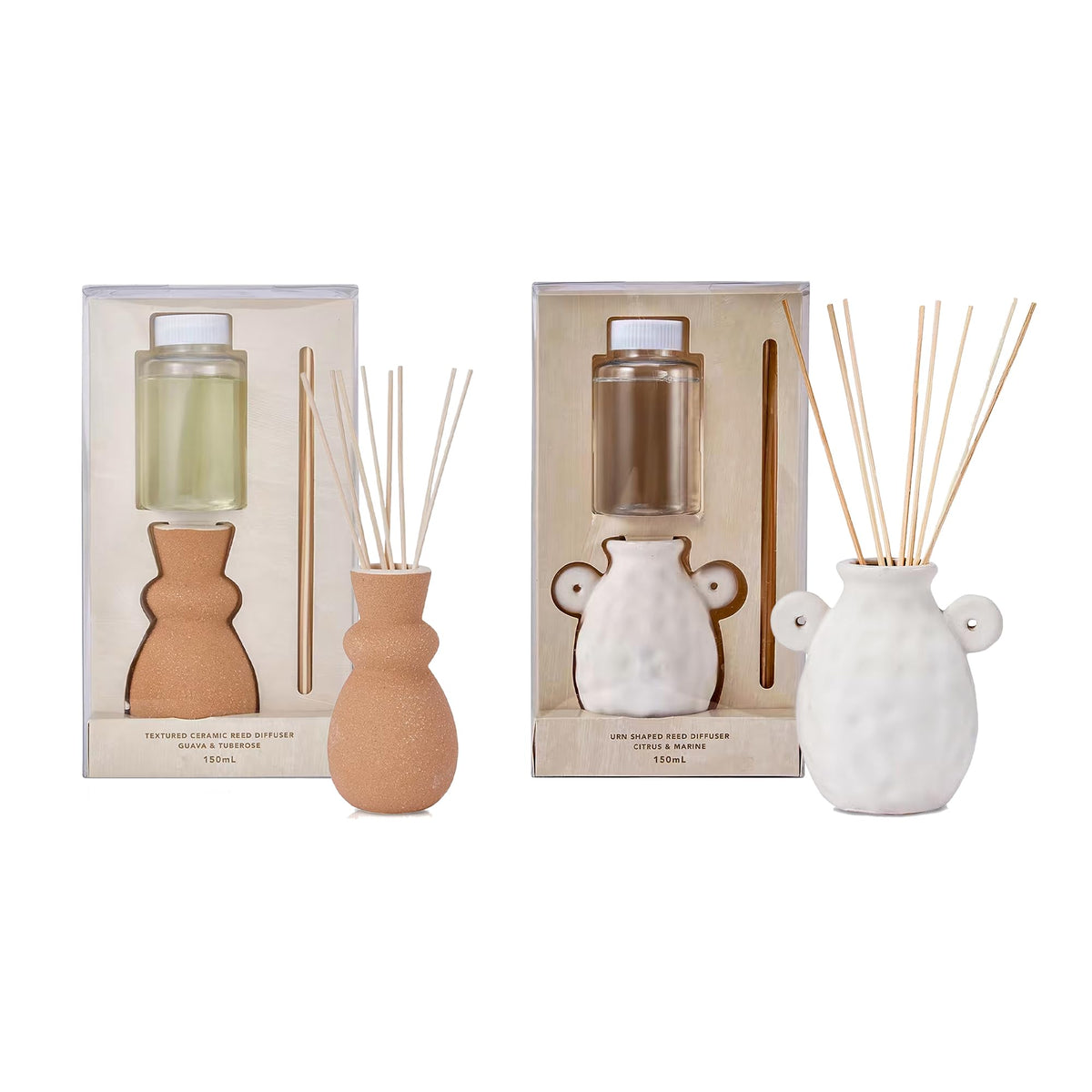 Anko Citrus & Marine Diffuser with Guava & Tuberose Fragrance Diffuser Set | Home Decor Accessory with Soothing Aroma for Office, Home & Gifting |Reed Sticks for Long-Lasting Scent | 150 ml