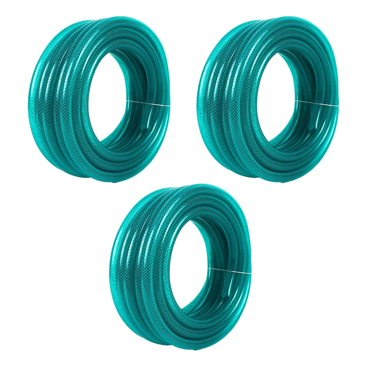 Heart Home Basic PVC with Nylon Braided Water Pipe 10 Meter|Multi-Utility Water Pipe for Garden, Car Cleaning & Pet Cleaning|Heavy Duty, Easy to Use, & Leak Proof Hose Pipe for Gardening|Green |