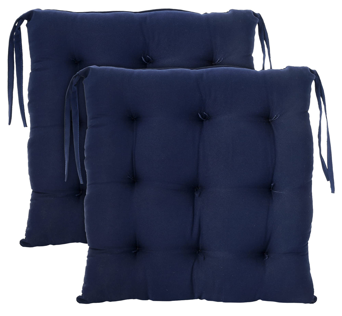 Kuber Industries Microfiber Chair Pad|Chair Cushion Pad for Office, Home|Sitting Cushion|Pack of 2 (Navy Blue)