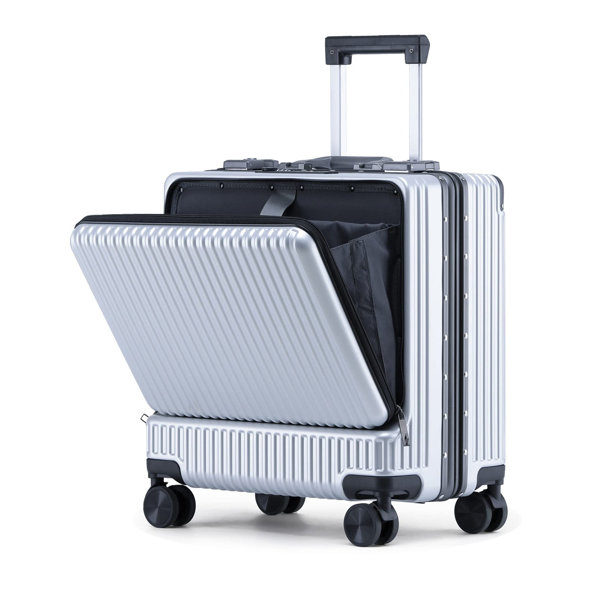 CLOWNFISH Jetsetter 18.5 Carry On Luggage Spinner Wheel TSA Lock USB Port Grey GlobalBees Shop