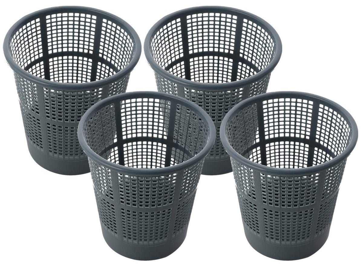 Kuber Industries Plastic 4 Pieces Mesh Dustbin Garbage Bin for Office use, School, Bedroom, Kids Room, Home, Multi Purpose,5 litres (Grey)- CTKTC044510