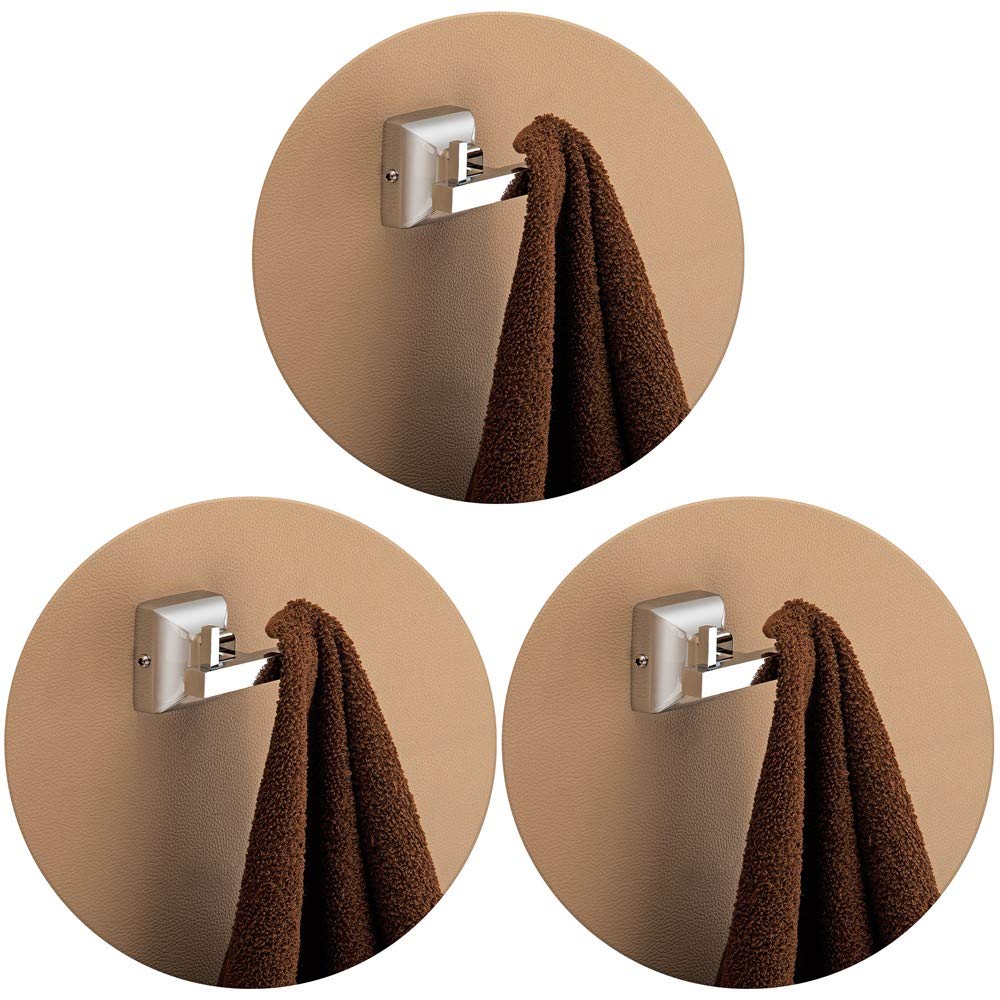 Plantex 304 Grade Stainless Steel Robe Hook/Cloth-Towel Hanger/Door Hanger-Hook/Bathroom Accessories - Pack of 3, Squaro (Chrome)