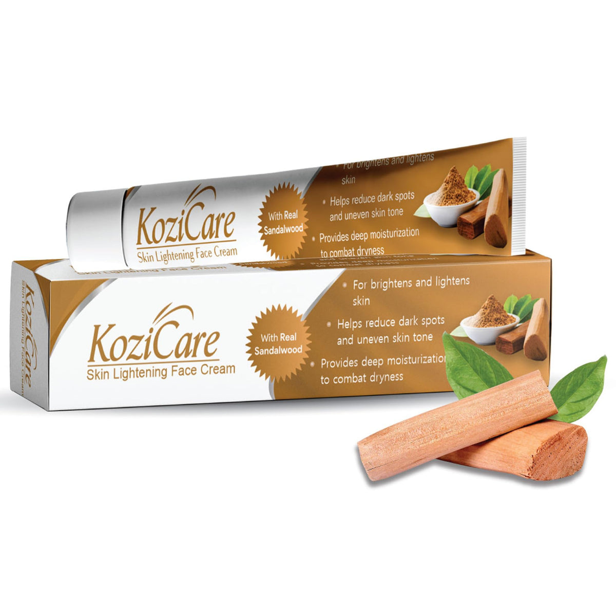 Kozicare Kojic Acid Cream | Real Sandalwood Cream | Moisturizer For Dry Skin | Detan Cream | Tan Removal Cream | Face Cream For Summer Daily Use| Face Cream For Women & Men - 15gm