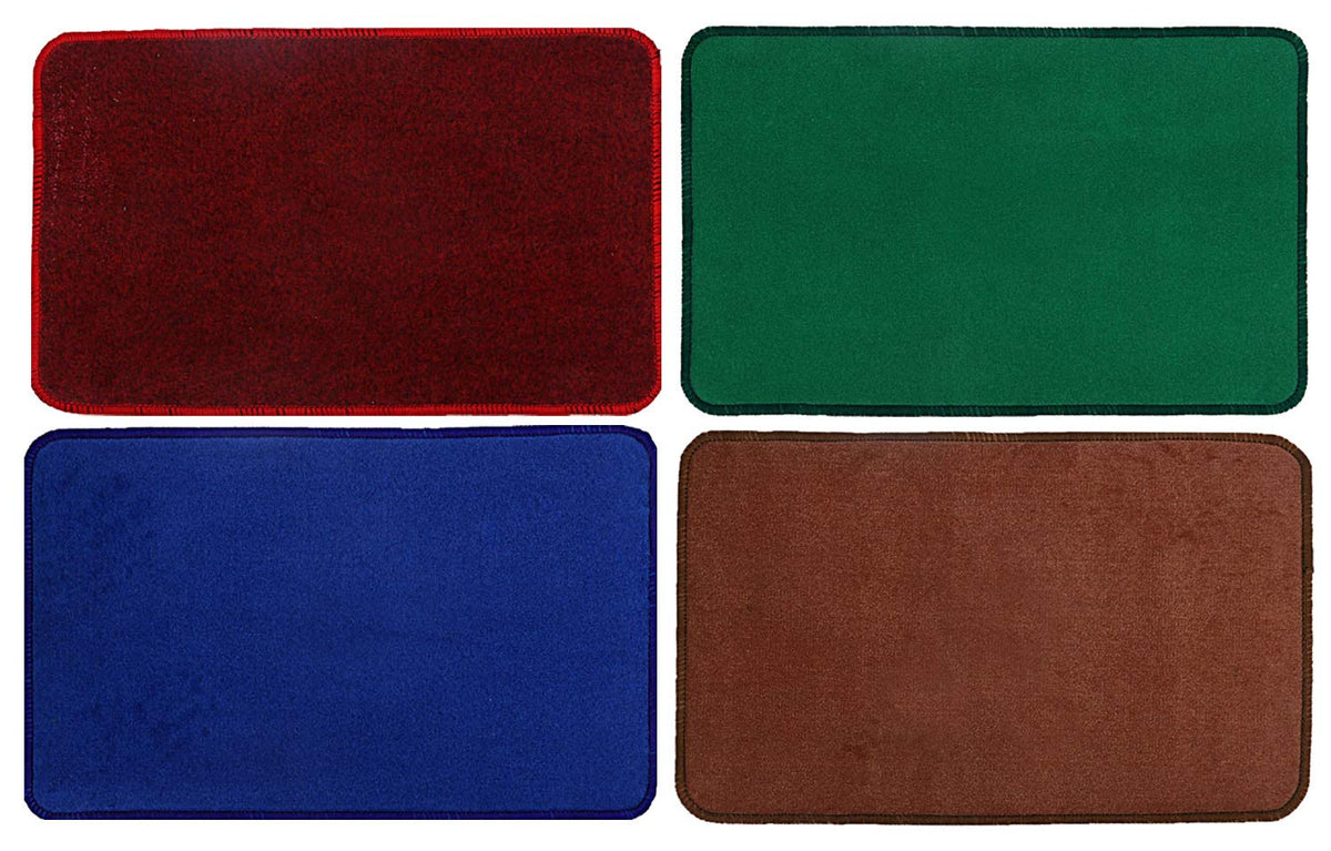 Kuber Industries Microfiber Anti Slip 4 Pieces Bath Mat 22"x14", Red, Blue, Green and Brown - CTKTC22036