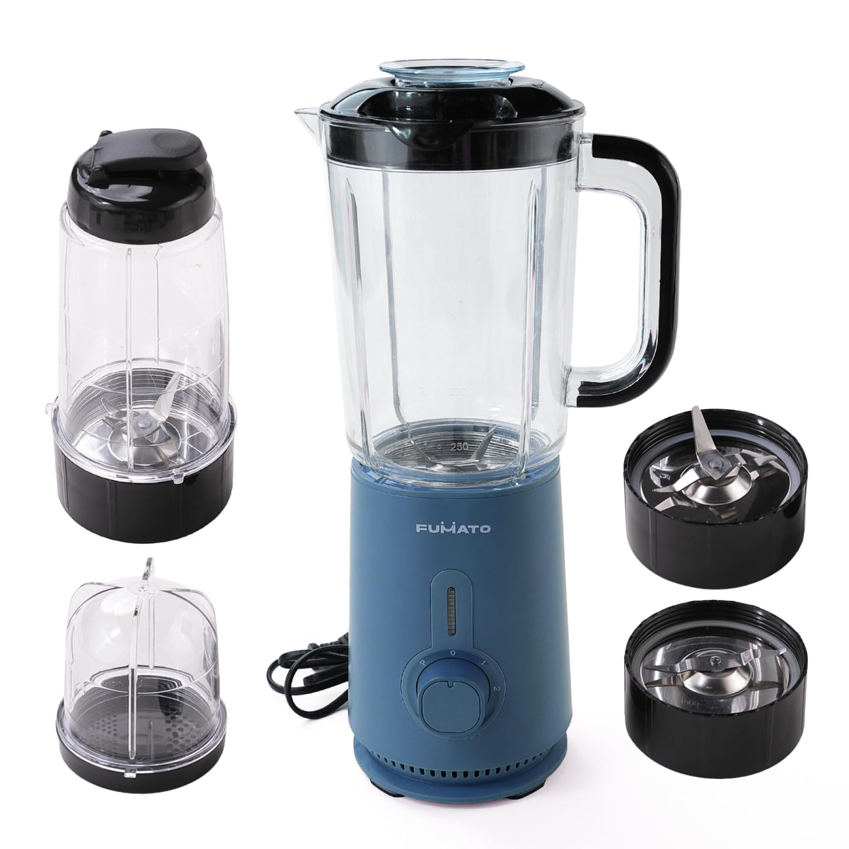 The Better Home FUMATO Mixer Grinder Blender- 400W | Mixie for Kitchen with (3 Jars + 2 Stainless Steel Blades + 2 lids), Anti-Skid Feet | Nutri Blender Juicer| 1 Year Warranty (Midnight Blue)