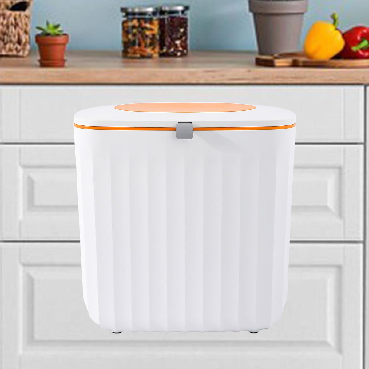 The Better Home 8L Dustbin For Kitchen | Dustbin For Bathroom | 25 cm Automatic Smart Sensor Dustbin For Bedroom | Steel Dustbin With Lid | Dustbin For Office | Garbage Bin - Orange