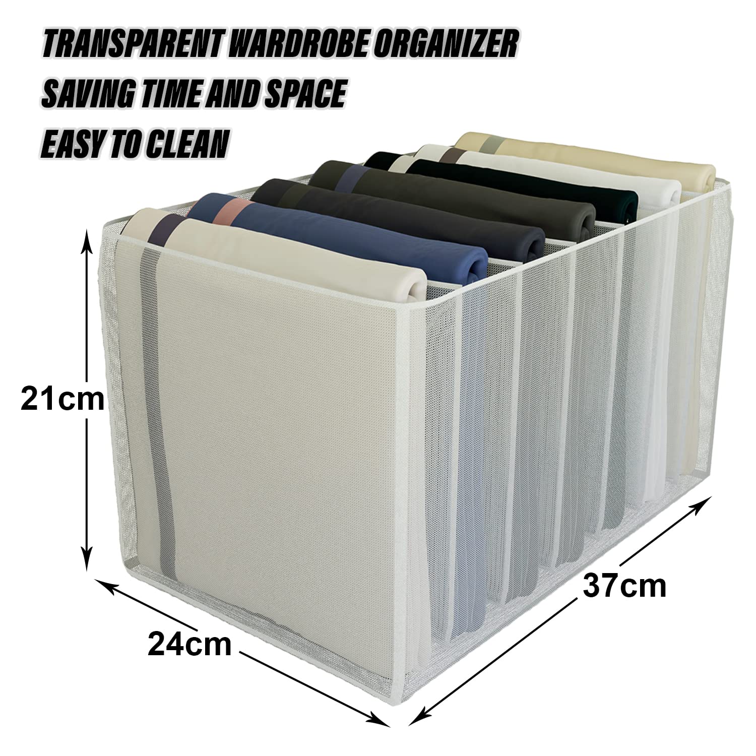 Kuber Industries Wardrobe Organizer - transparent storage compartments