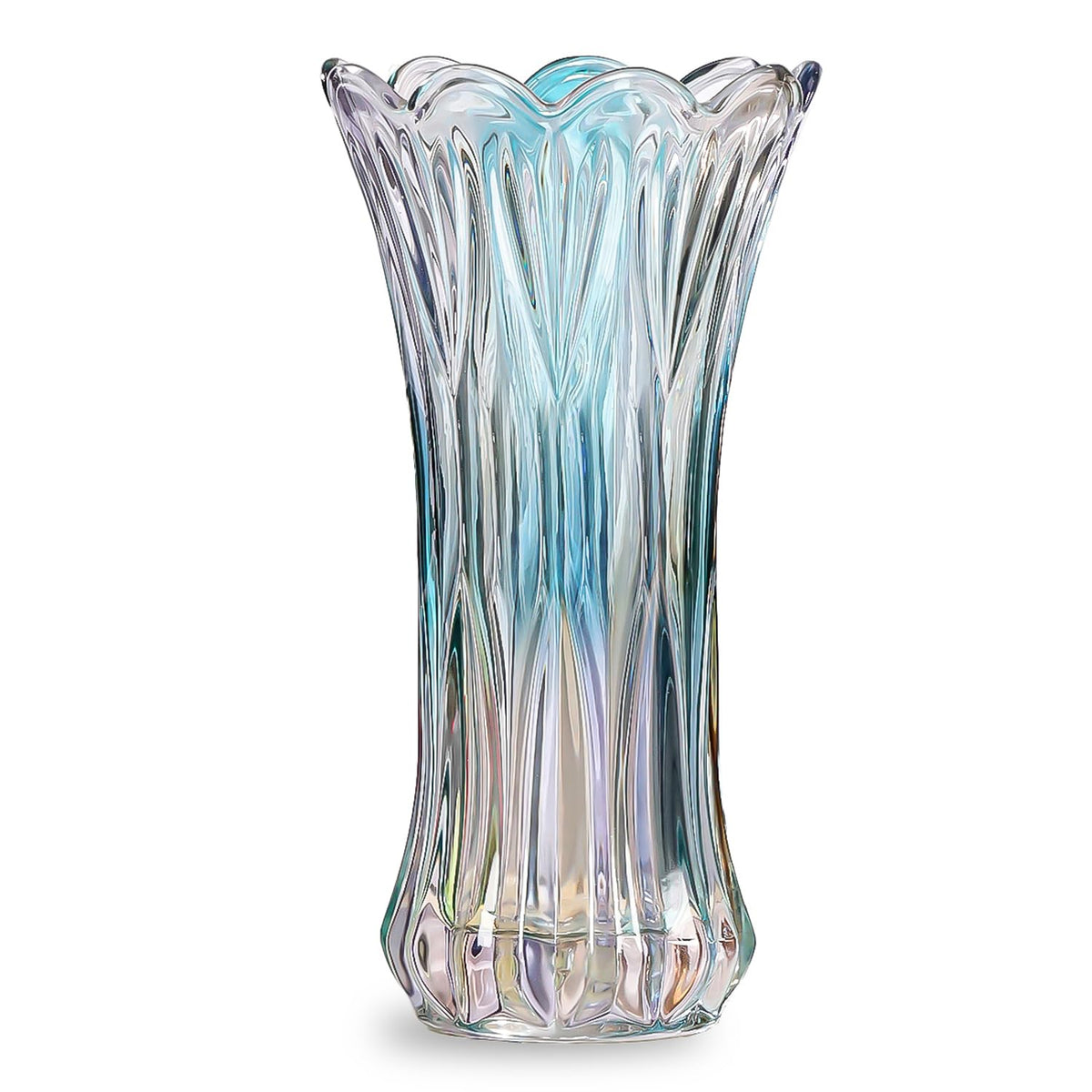 Ekhasa 100% Crystal Glass Vase Flower Pot for Home Decoration | Center Table Decorative Items | Thickened Transparent Glass Vase for Flowers. Bookshelf, Dinner Table, Office Desk & Premium Gift