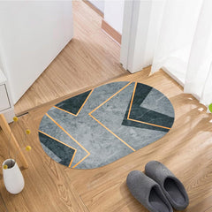 Kuber Industries Oval Bathmat | Soft Anti Skid Door Mat | Non Woven Floor Mat for Home | Non-Slip Mat for Shower-Bathtub | HY053 | Gray