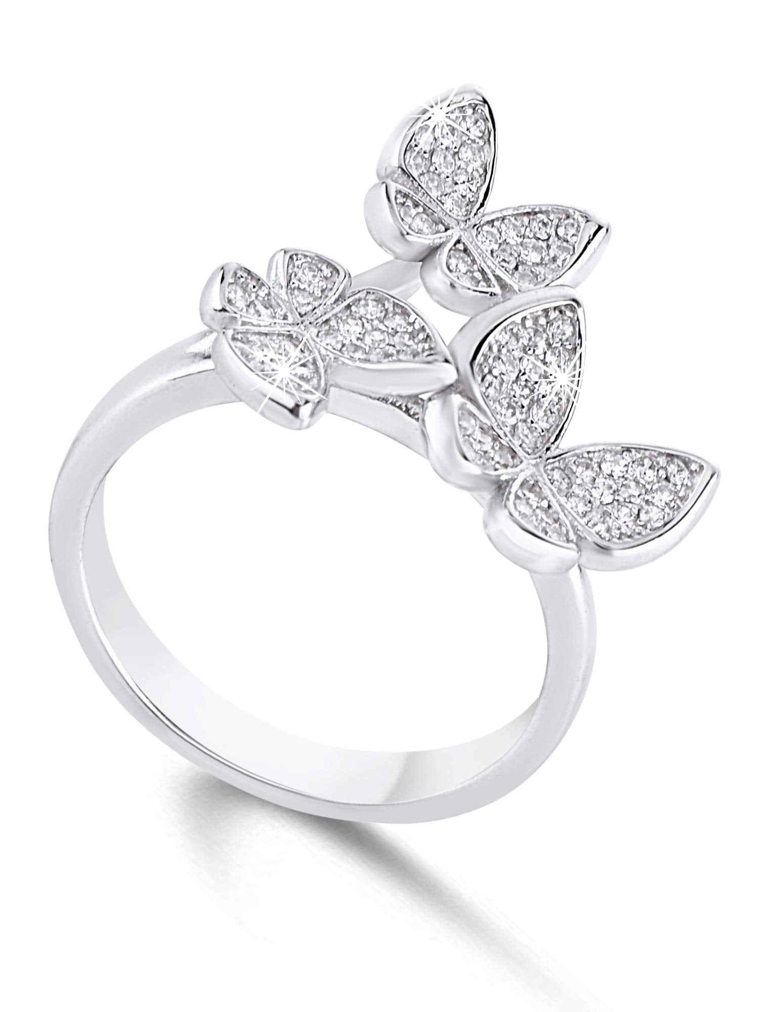 Yellow Chimes Butterfly Silver Ring - Perfect for business attire