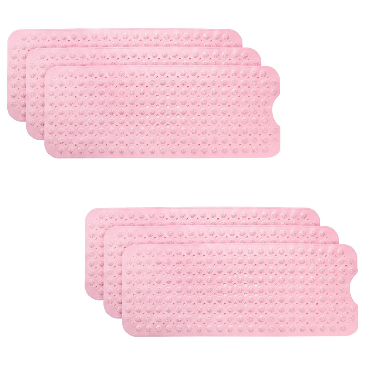 Kuber Industries Bath Mat | PVC Bathroom Mat | Shower Bath Mat | Floor Tub Mat | Bathroom Mud Mat | Anti-Skid Shower Bathroom Mat | M-YSD-40C |Pack of 6| Pink