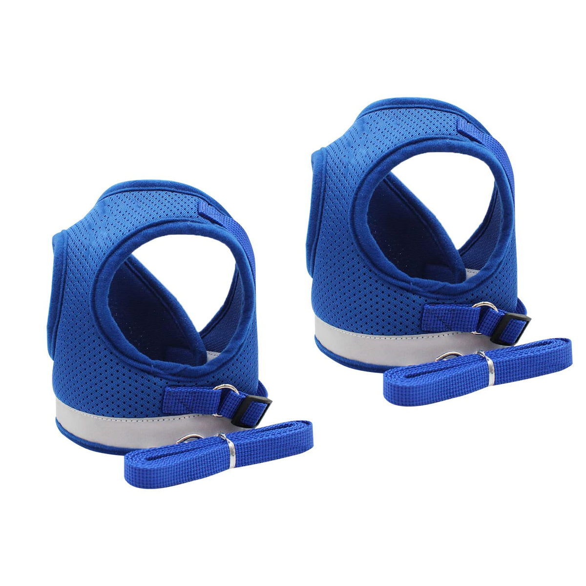 Kuber Industries Reflective Dog Harness With Adjustable Leash|Breathable Polyester Mesh Fabric |XS Size|HT-844|Comfortable No-Pull Grip|QuickRelease Buckles|Easy On - Easy Off Harness|Blue (Pack Of 2)