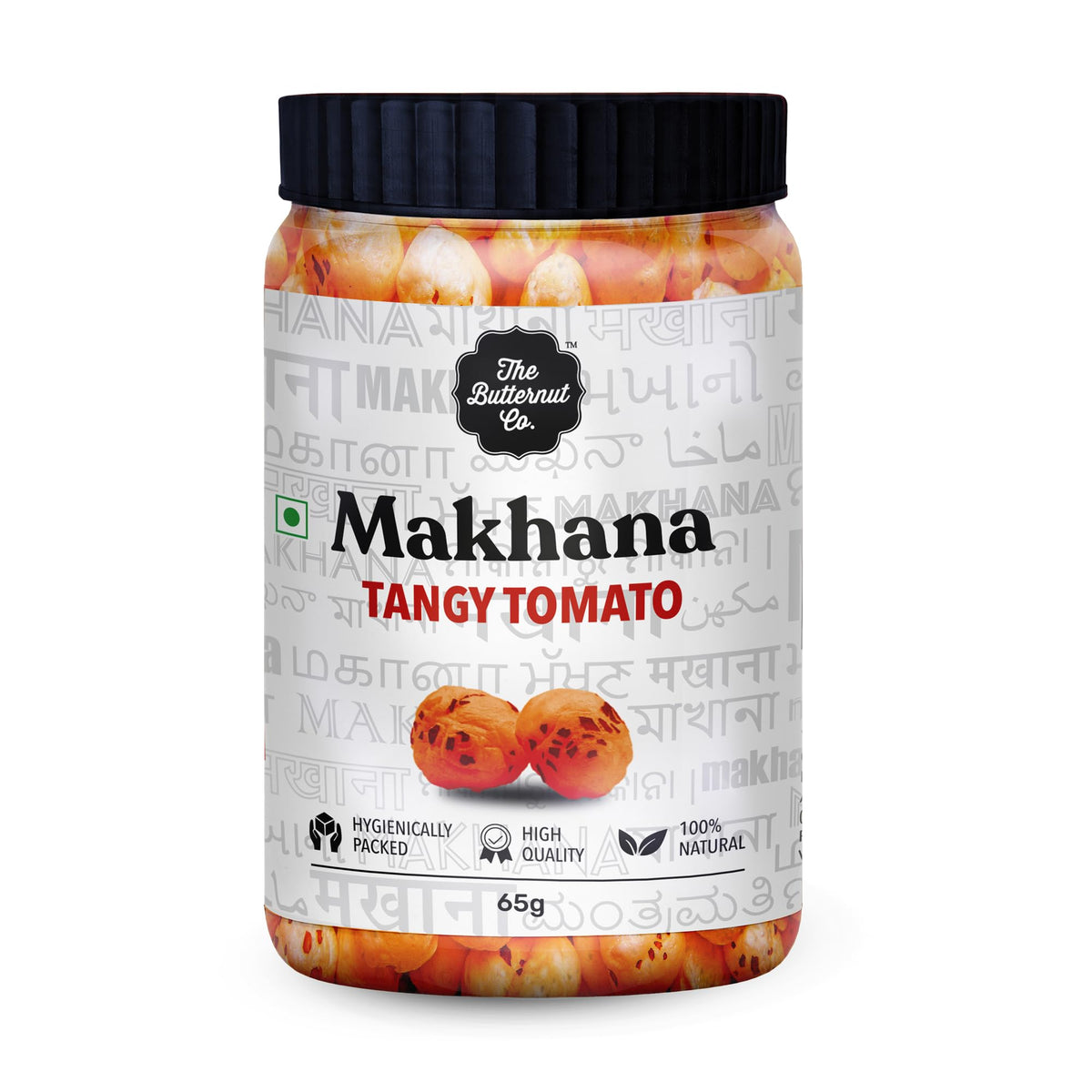 The Butternut Co. Makhana - Flavored Tangy Tomato - 60g, Natural, High Protein & Fibre, Gluten Free, Vegan (Pack of 1)