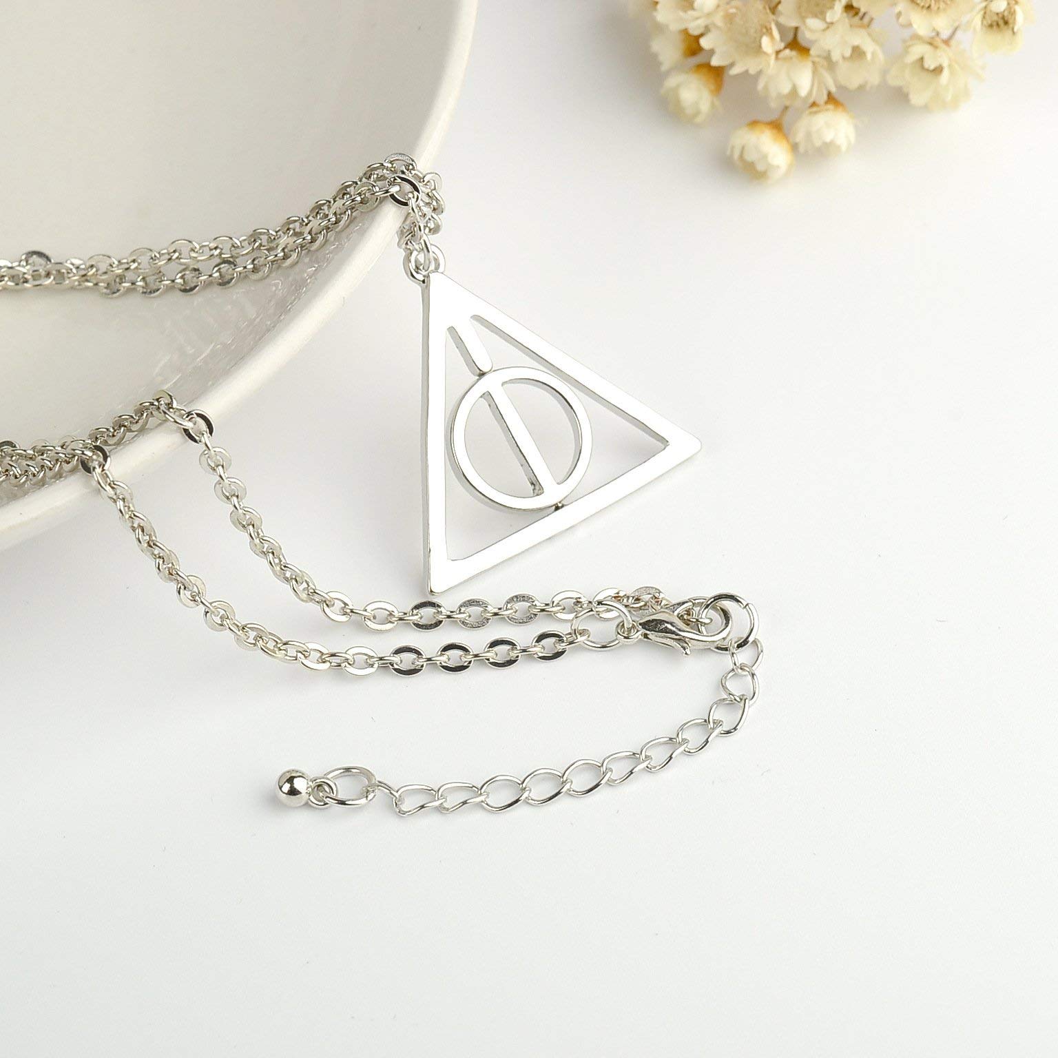 Yellow Chimes Deathly Hallows Necklace - Gift for him