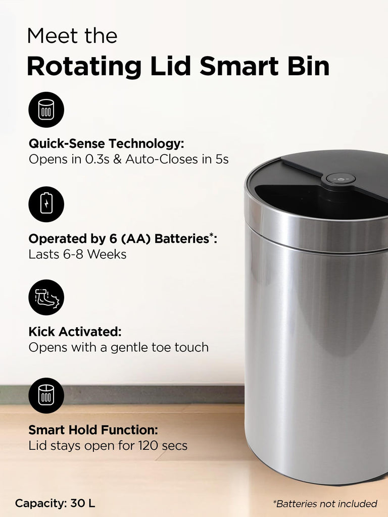 Kitchen Dustbin Types UMAI 30L Dustbin For Kitchen (30x30x51cm) Dustbin With Lid | Dustbin F ...