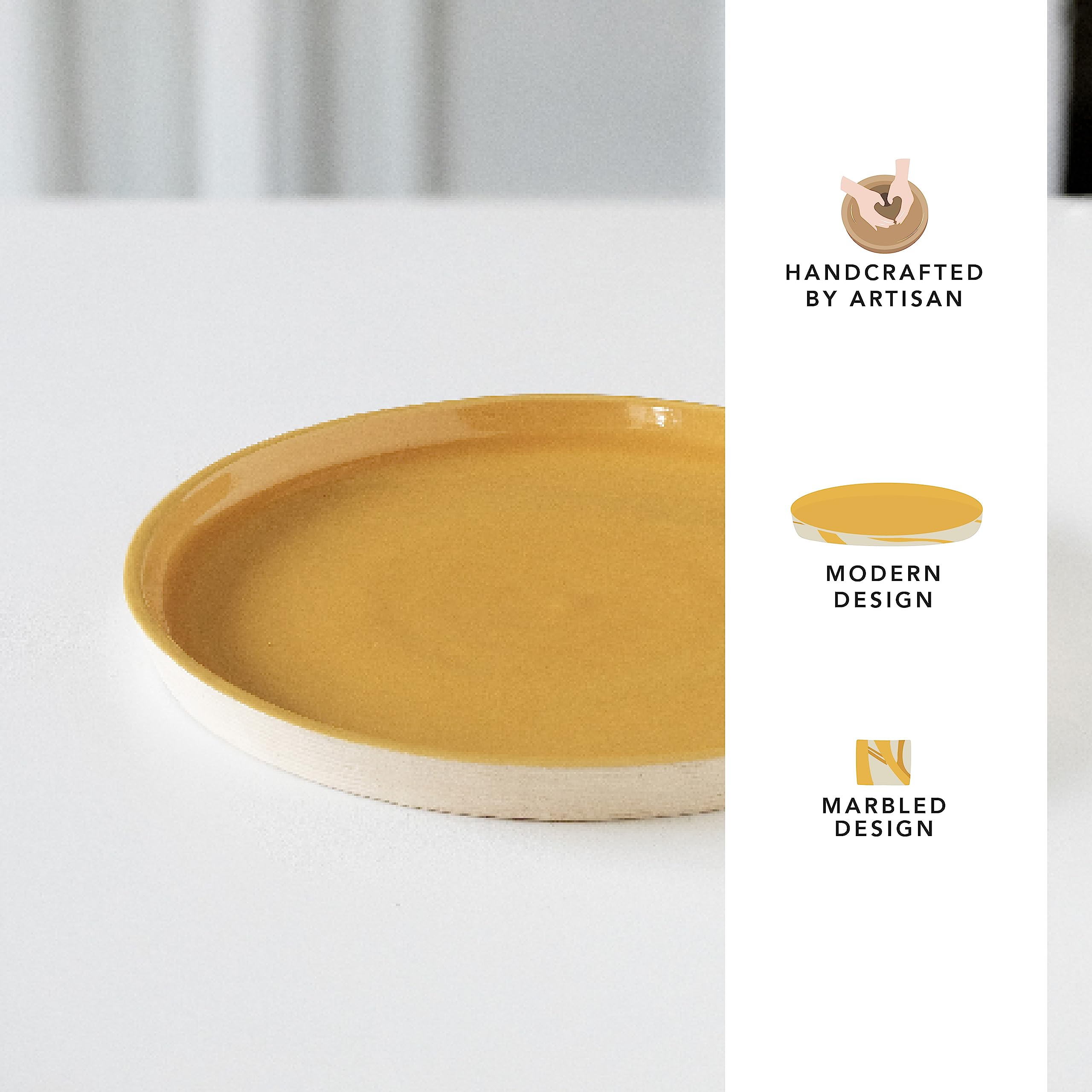 Ellementry Amber Love Ceramic Plate - Stylish dessert serving