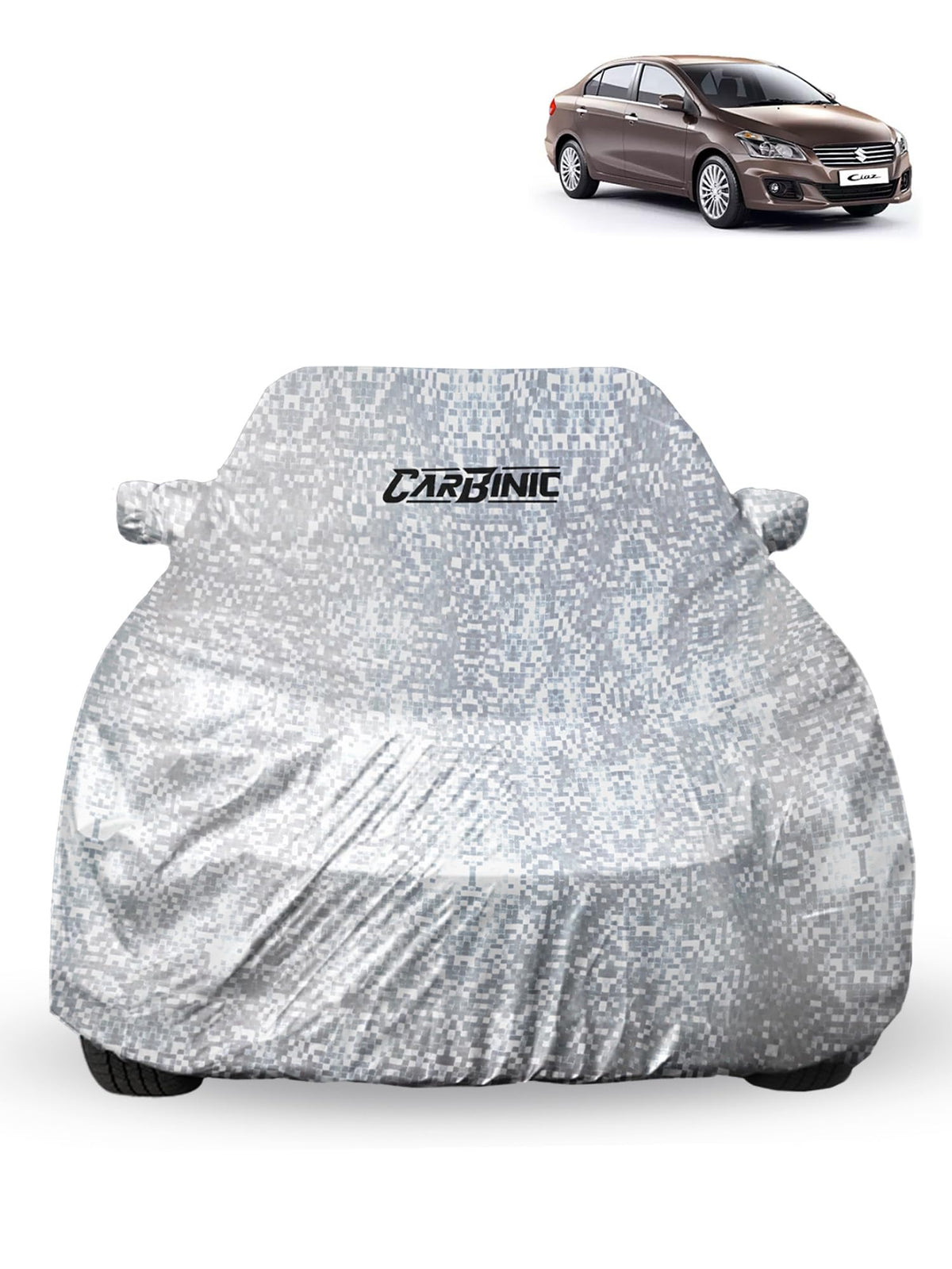 CARBINIC Car Cover for Maruti Ciaz 2014 Waterproof (Tested) and Dustproof UV Heat Resistant Outdoor Protection with Triple Stitched Fully Elastic Surface