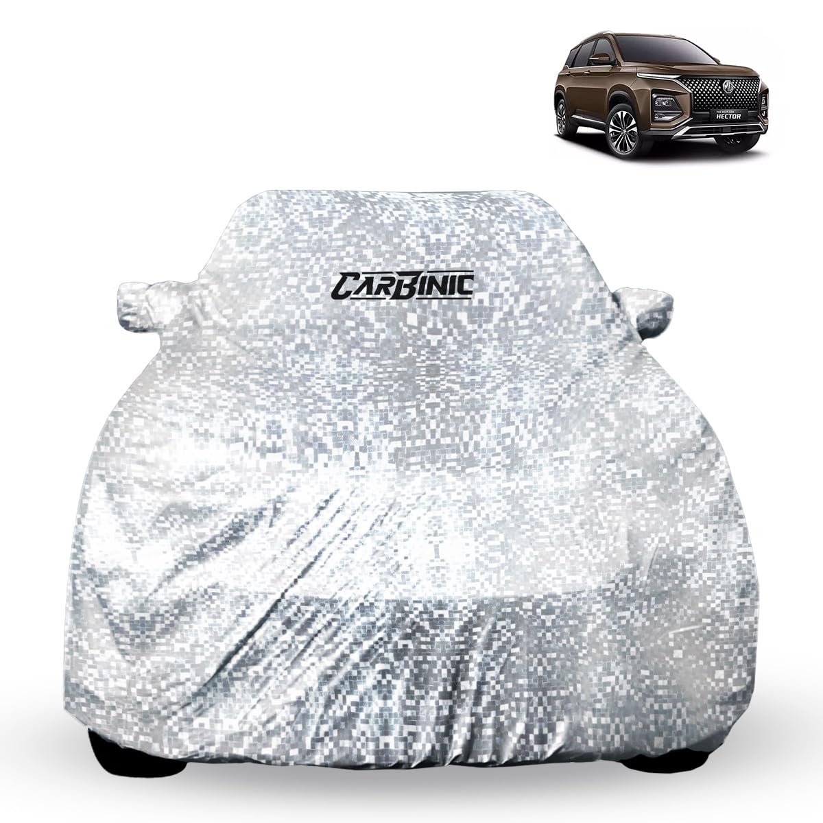 CARBINIC Waterproof Car Body Cover for MG Hector 2022 | Dustproof, UV Proof Car Cover | Hector Car Accessories | Mirror Pockets & Antenna Triple Stitched | Double Layered Soft Cotton Lining, Jungle