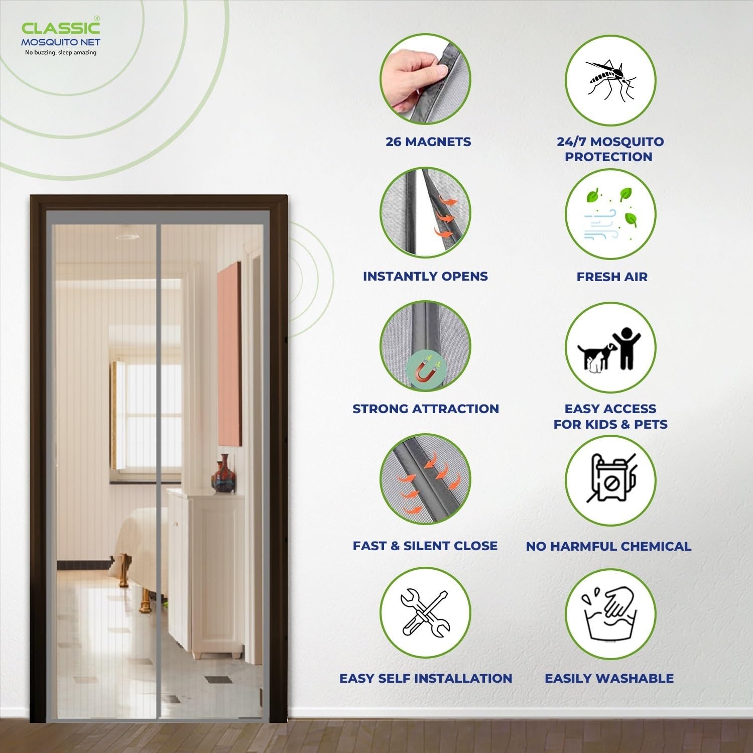 Classic Mosquito Net - Pet-friendly screen door