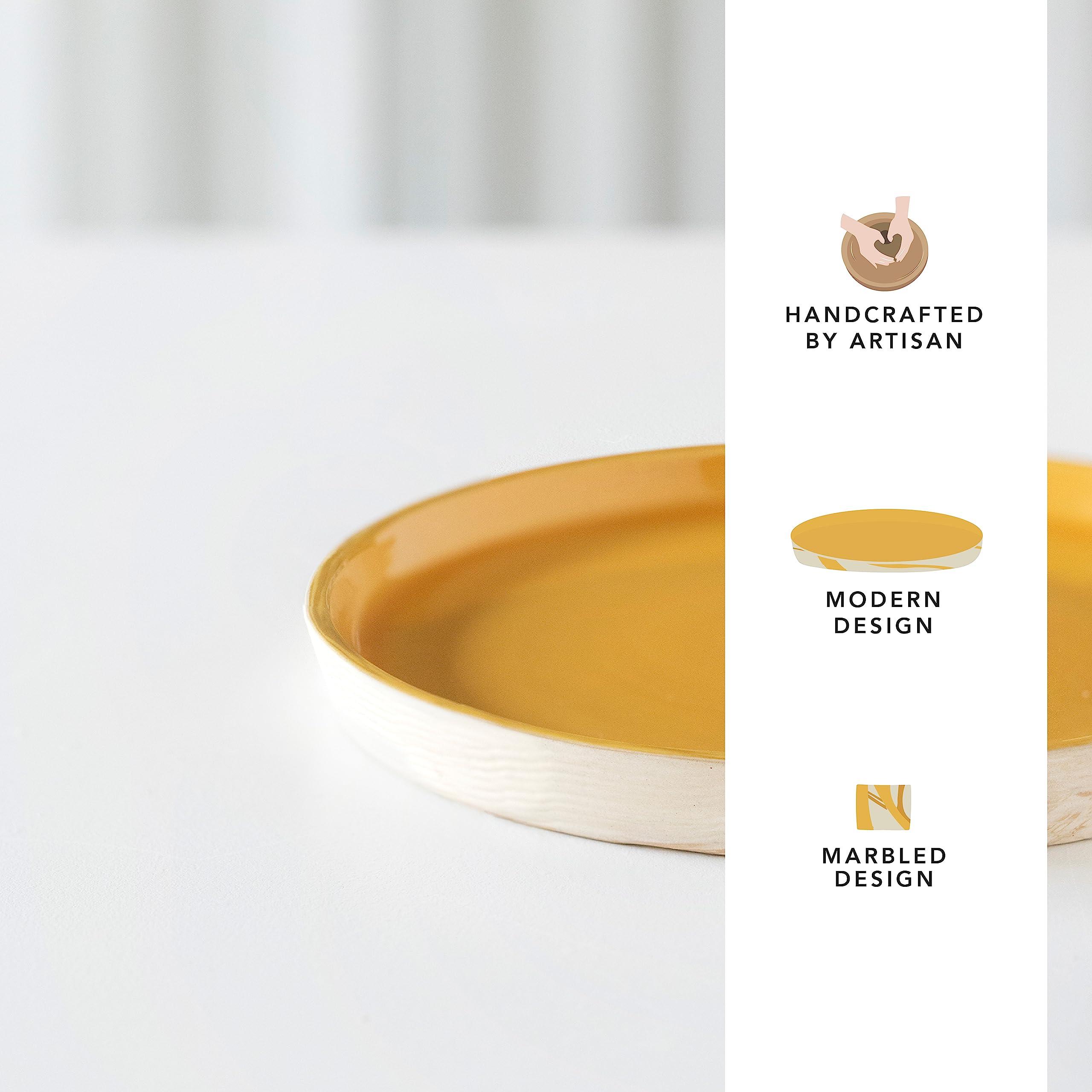 Ellementry Amber Love Ceramic Plates - Gift Idea