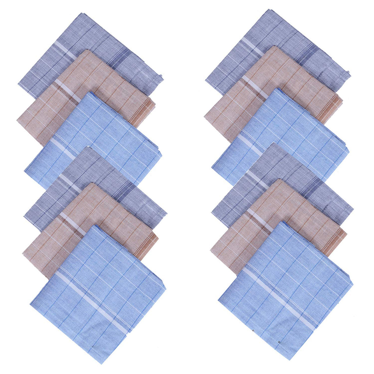Kuber Industries Cotton 12 Piece Men's Handkerchief Set - Multicolour, Standard (CTKTC05639)