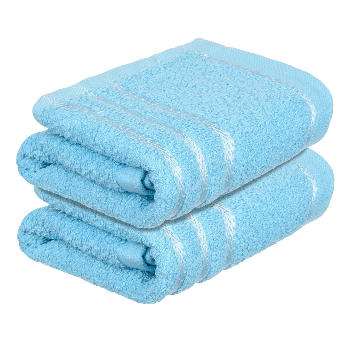 Kuber Industries Face Towel | Towels for Facewash | Towels for Gym | Facewash for Travel | Towels for Daily use | Workout Hand Towel | Lining Design | 14x21 Inch | Pack of 2 | Blue