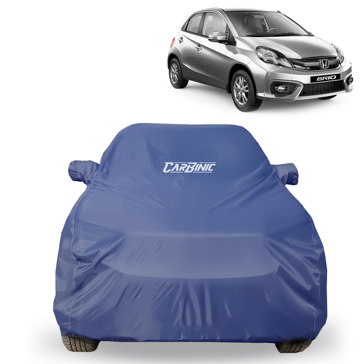 CARBINIC Car Body Cover for Mahindra XUV300 2019 | Water Resistant, UV Protection Car Cover | Scratchproof Body Shield | All-Weather Cover | Mirror Pocket & Antenna | Car Accessories Dusk Blue