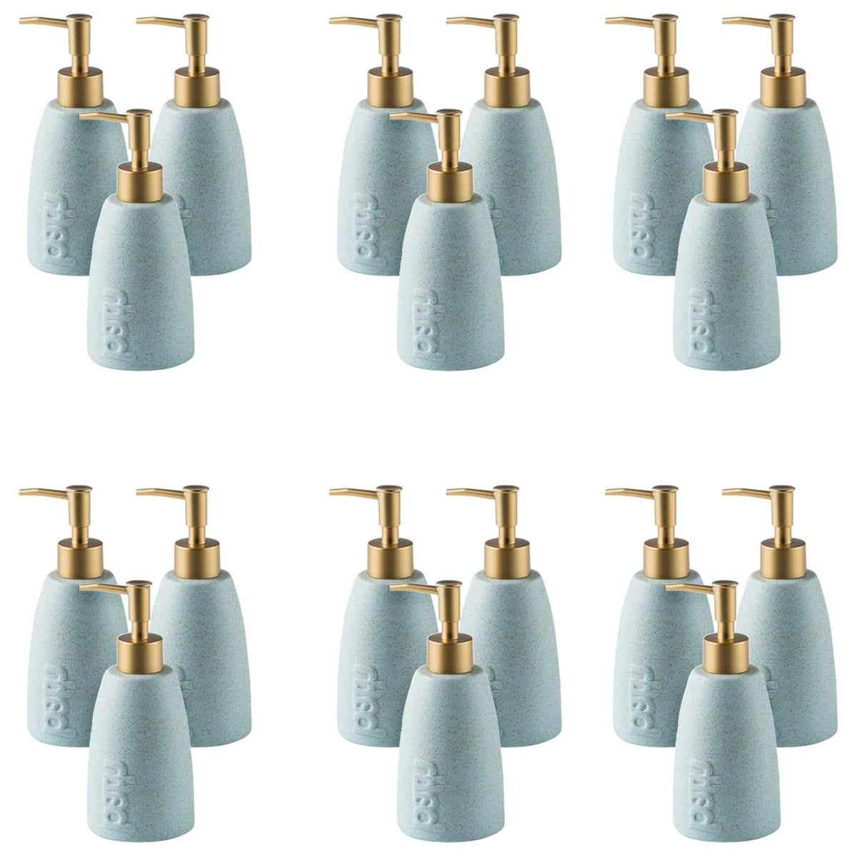 Kuber Industries Liquid Soap Dispenser | Handwash Soap Dispenser | Soap Dispenser for Wash Basin | Shampoo Dispenser Bottle | Bathroom Dispenser Bottle | 18 Piece | Pack of 6 | 320 ml | Blue