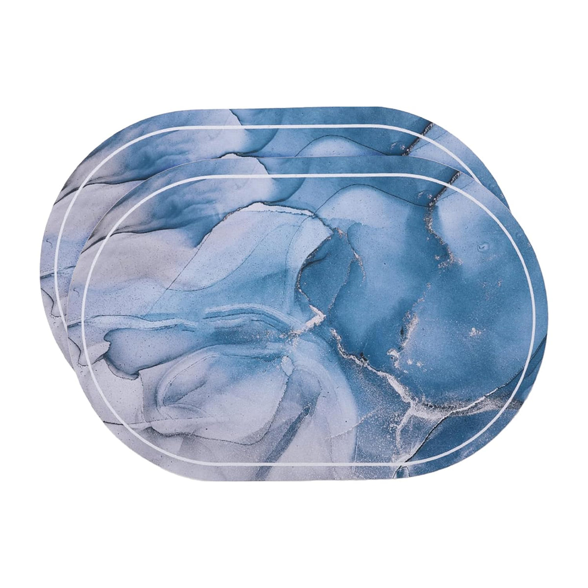 Kuber Industries Bath Mat | PVC Bathroom Mat | Shower Bath Mat | Floor Tub Mat | Diatom Mud Oval Mat | Anti-Skid Shower Bathroom Mat | CF-220814 |Pack of 2| Multi