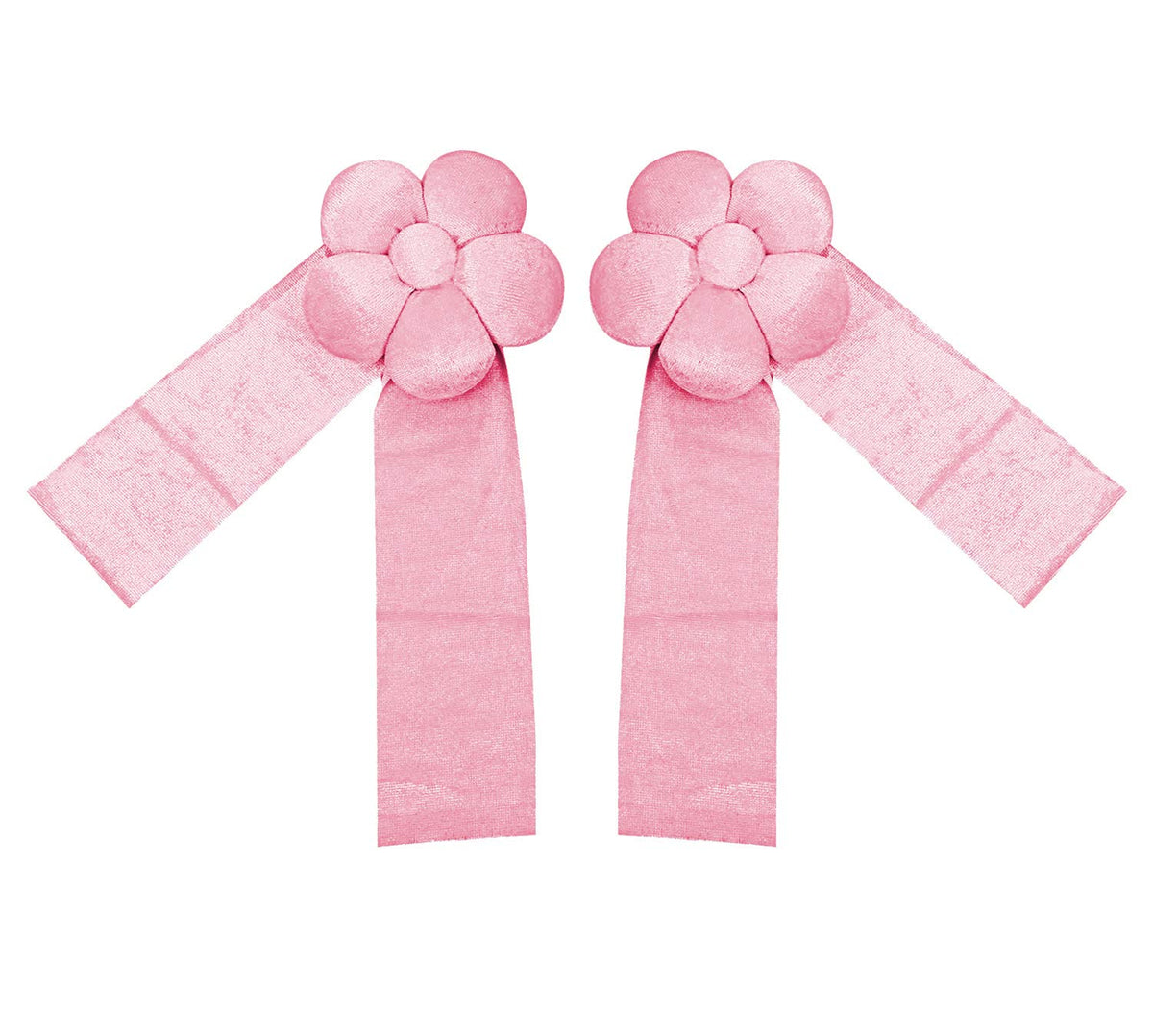 Kuber Industries Velvet 2 Pieces Curtain Tie Back Tassel Set (Pink) CTKTC33897