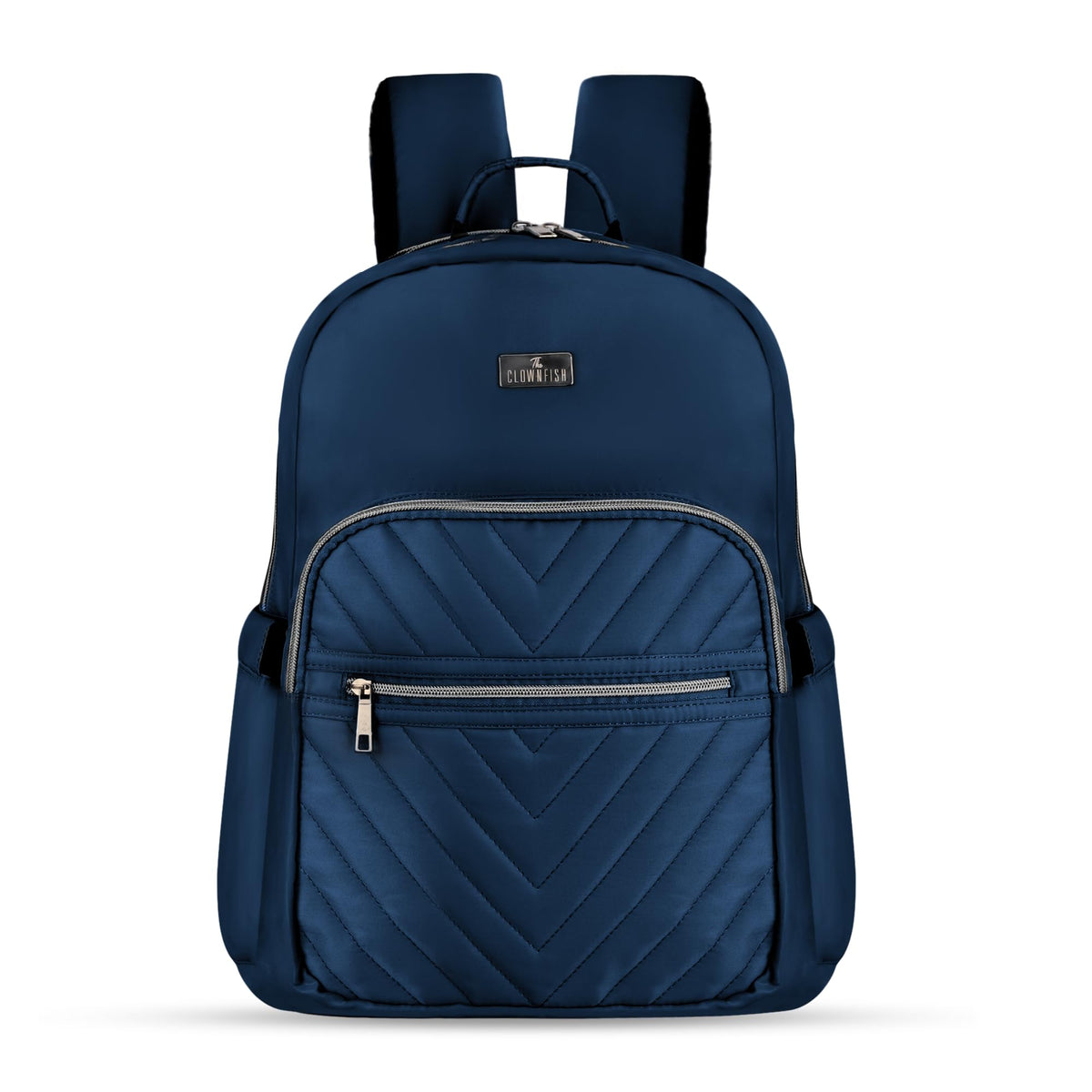 THE CLOWNFISH Women's Laptop Backpack for Office, College, Travel | Polyester Material | Fits 15.6 Inch Laptop | Ethereal Collection - Navy Blue colour