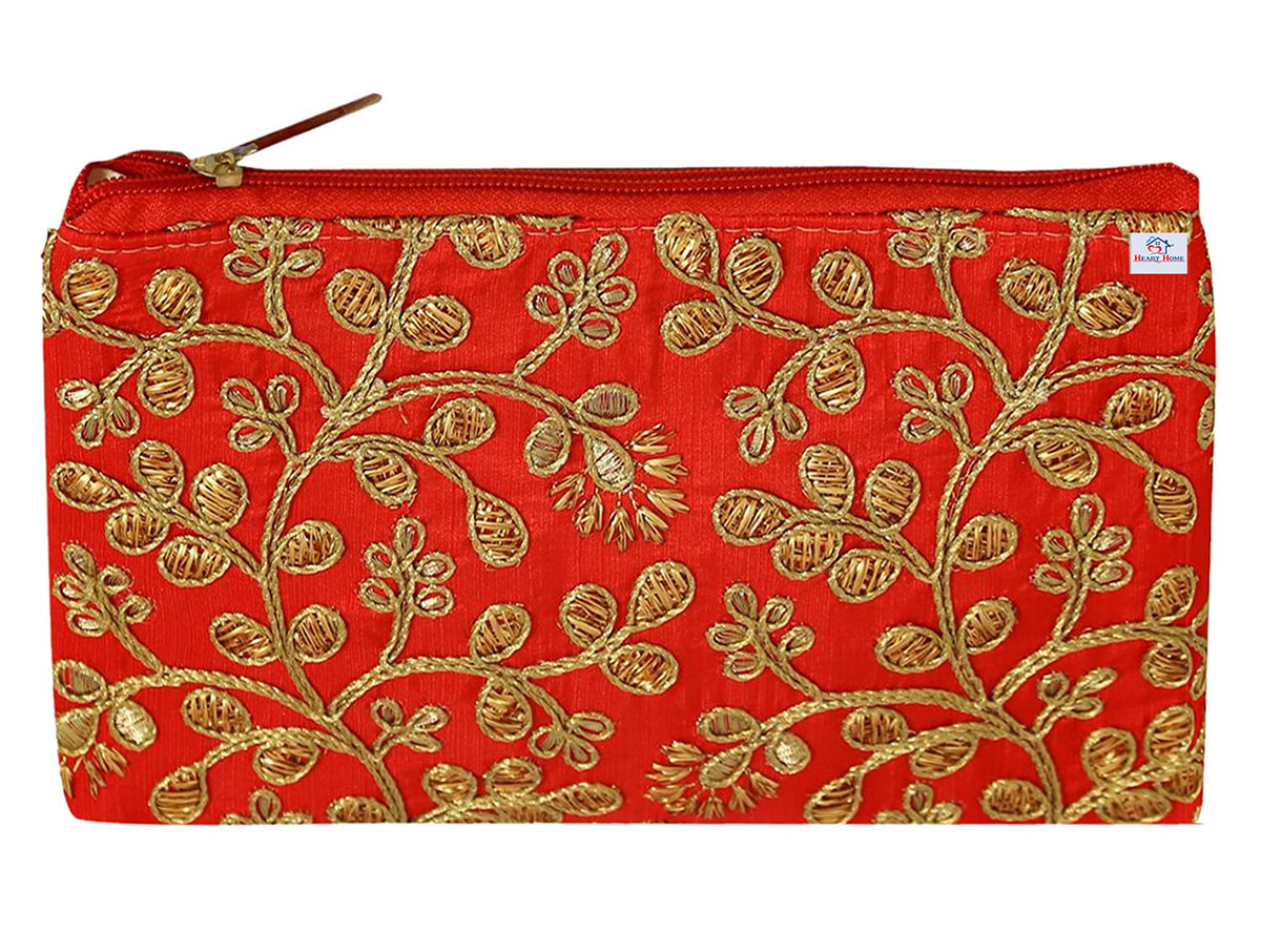 Heart Home Embroidery Women Hand Purse Wallet For Party, Wedding, Dating (Red) (HS39HEARTH022020)