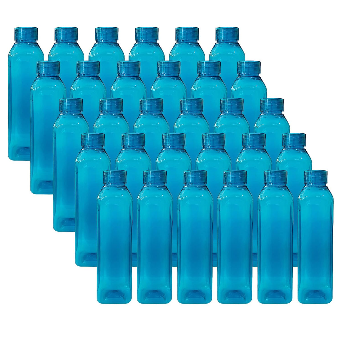 Kuber Industries BPA Free Plastic Water Bottles | Unbreakable, Leak Proof, 100% Food Grade Plastic | for Kids & Adults | Refrigerator Plastic Bottle Set of 6|Blue (Pack of 5)