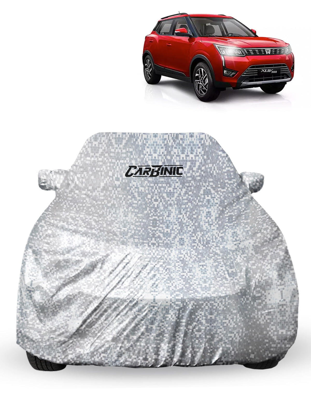 CARBINIC Waterproof Car Body Cover for Mahindra XUV700 2021 | Dustproof, UV Proof Car Cover | Car Accessories | Mirror Pockets & Antenna Triple Stitched | Double Layered Soft Cotton Lining