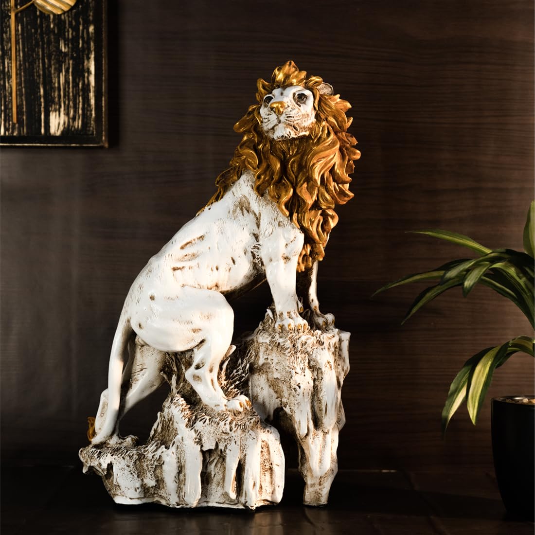 Ekhasa Lion Statue Show Pieces for Home Decor | Gift Items for Showcase or TV Unit Decoration | Statue or Artifacts for Table or Living Room Decorative Items (Lion Showpiece)