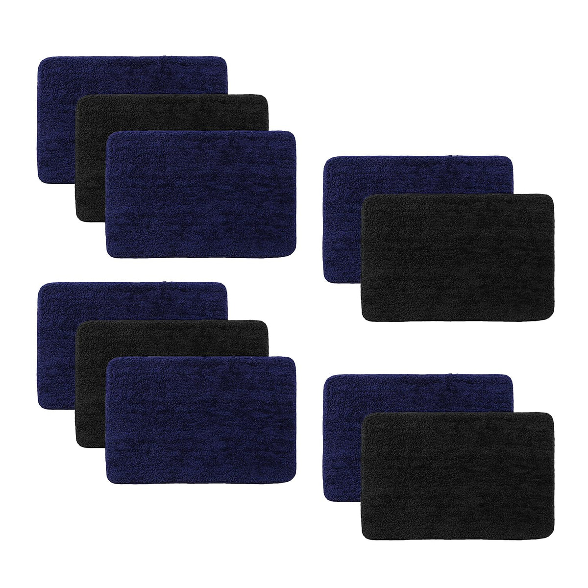 Kuber Industries Pack of 5 Super Soft Door mat|Microfiber Anti-Slip Water Absorbant Fluffy Floor Mat|Entrance Mat for Kitchen,Bedside,Door,Living Room,60x40 cm,Set of 2|Black Blue Solid