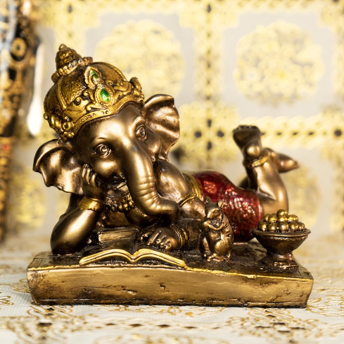 Ekhasa Ganesha Idol for Home & Office | Ganesh Murti for Home Decor Gifts | Ganpati Idol for Pooja Room | Vinayaka Idol for Office Desk | Vinayagar Statue for All Occasion (Handpainted)