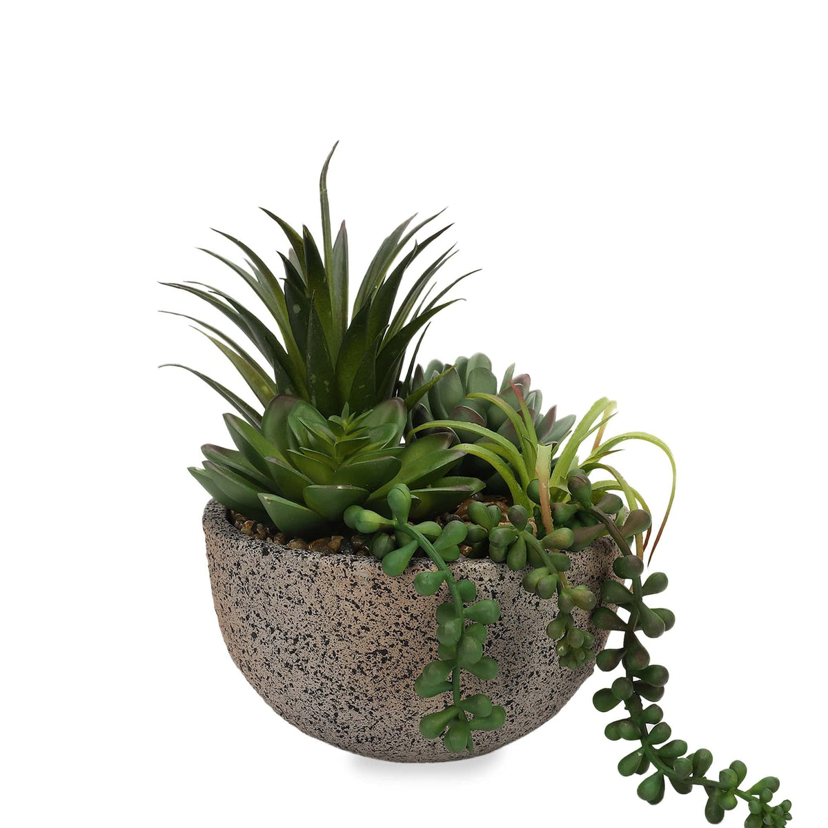 Anko Artificial Succulent Plants with Cement Pot (Potted Plants) | Decorative Item for Home, Office, Bedroom, Balcony, Living Room, Table Top | Natural Look Artificial Plant for Home Décor