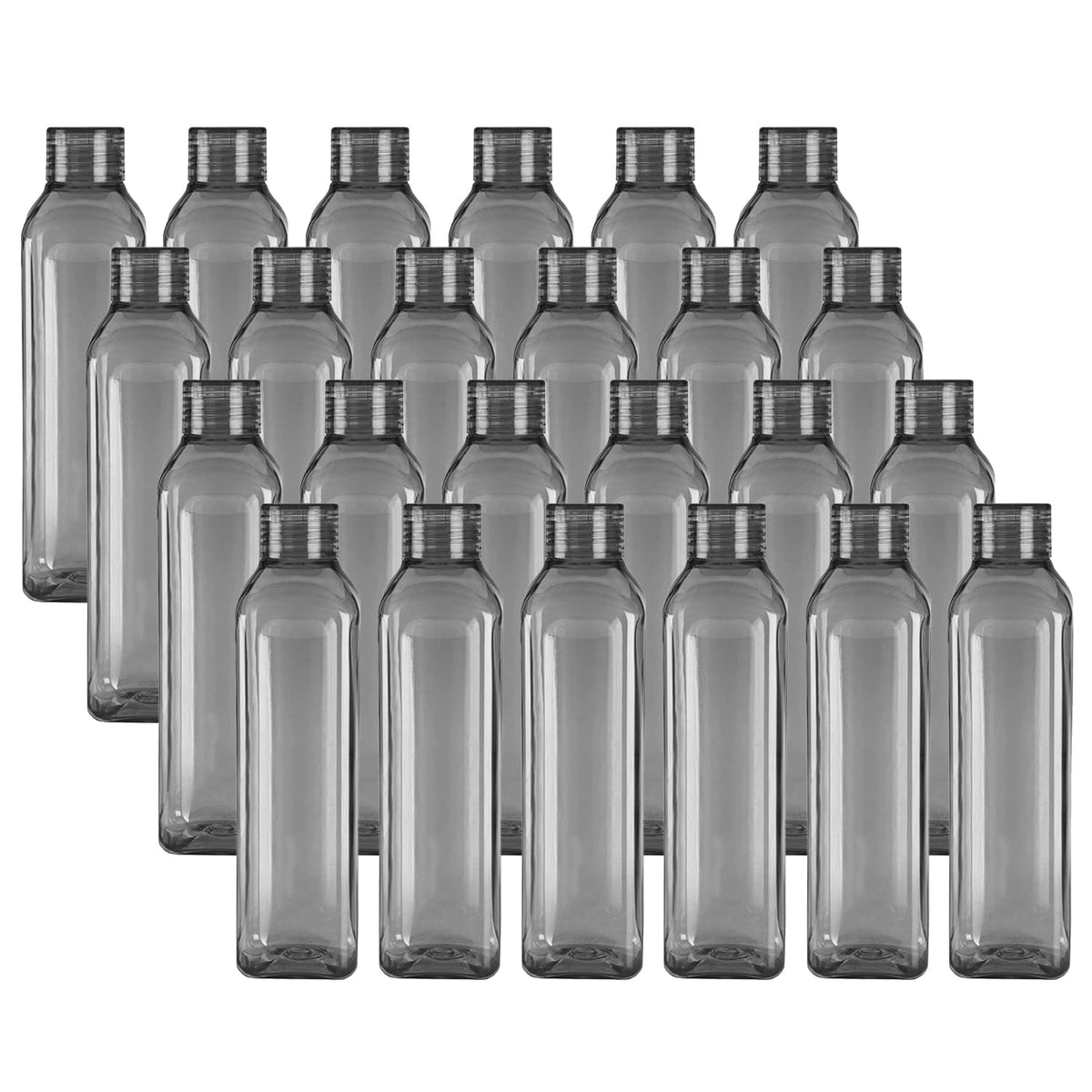 Kuber Industries BPA Free Plastic Water Bottles | Unbreakable, Leak Proof, 100% Food Grade Plastic | For Kids & Adults | Refrigerator Plastic Bottle Set of 6|Grey (Pack Of 4)