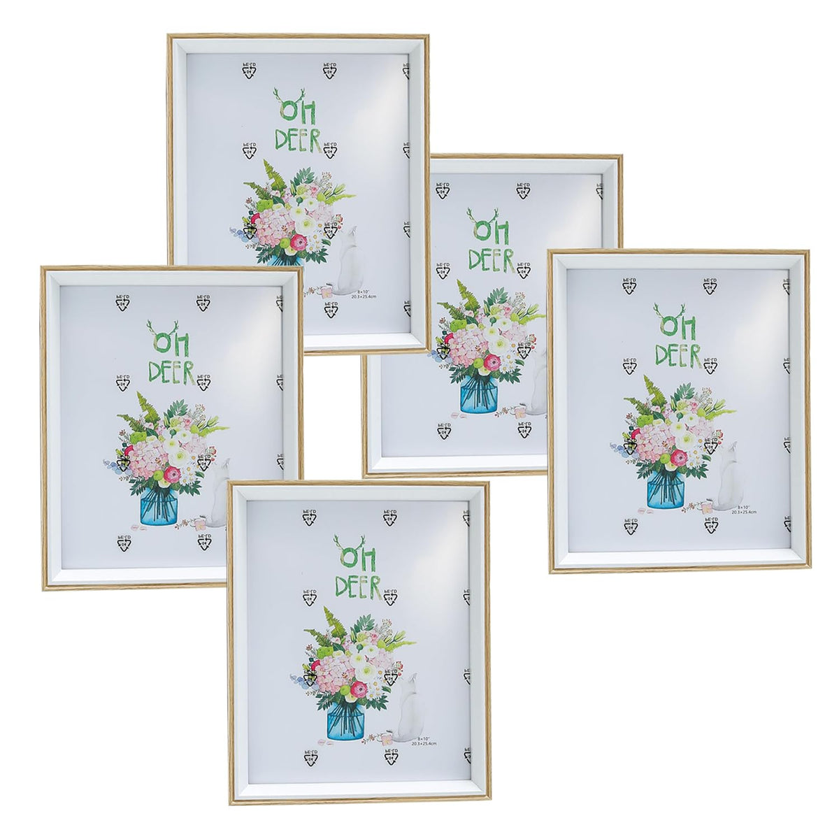 Kuber Industries Photo Frame For Home Décor|Use Horizontal & Vertical|Crystal Clear Glass|Perfect For Home, Office And Shop "21.8x26.9CM"-Pack of 5 (Natural)