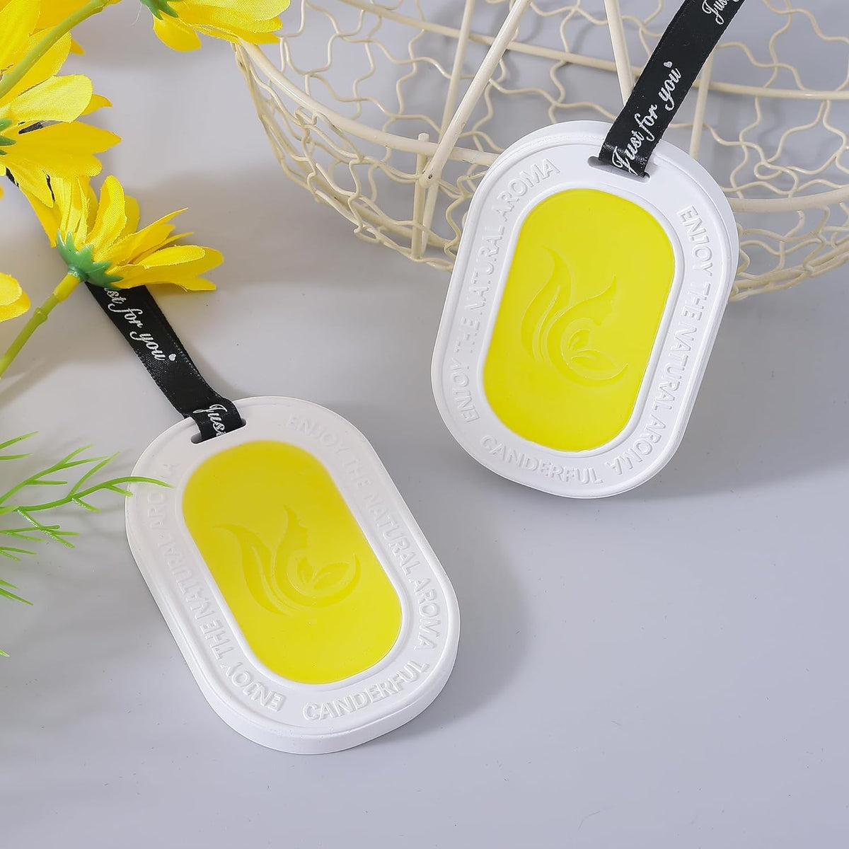 Homestic Wax Air Wardrobe Freshener | Pack of 2 | Yellow-Osmanthus Fragrance | 45g Each -Lasts Up to 6 Months | Air Freshener for Home Drawer Closet Cars Wardrobe | Natural and Eco Friendly